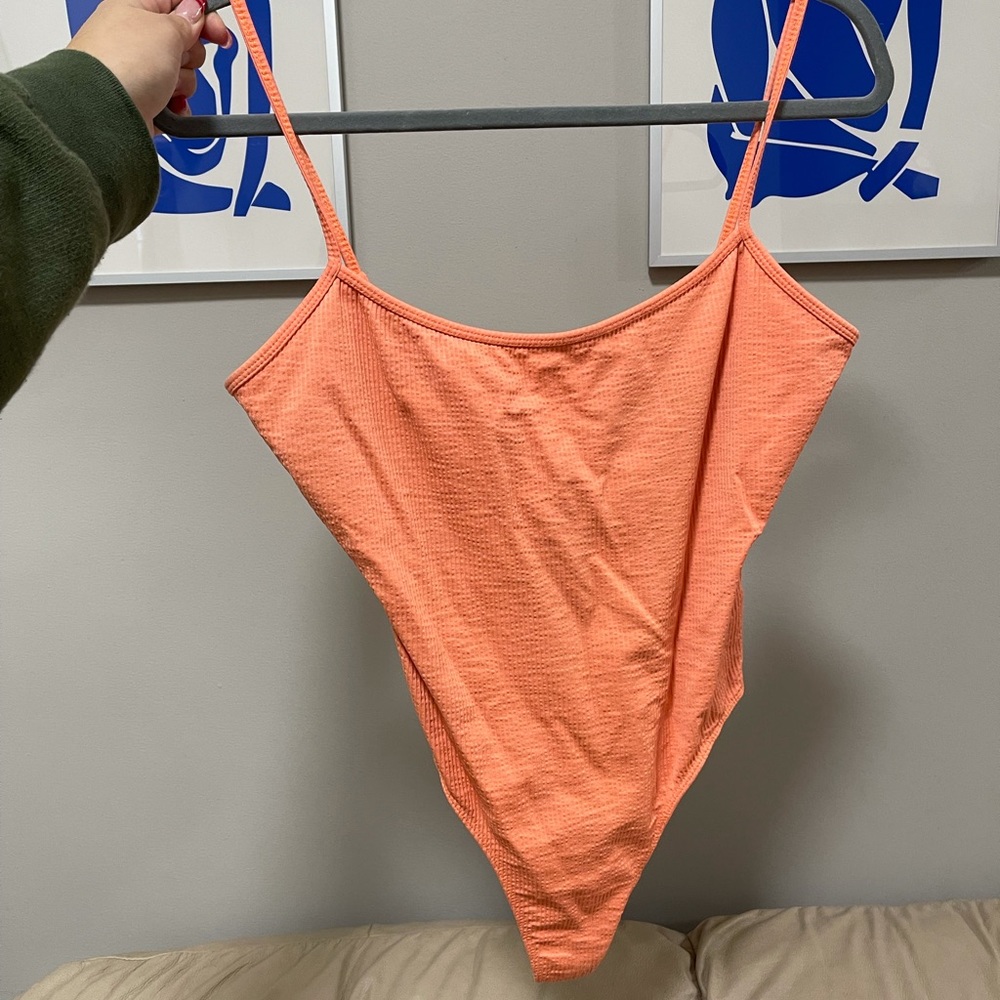 Neon Orange Bershka Bodysuit